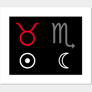 Taurus Sun Scorpio Moon Zodiac Sign Posters and Art